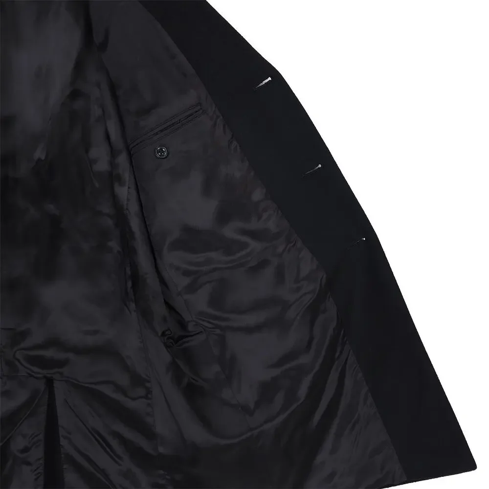 Hugo Boss Mens Migor Slim Fit Overcoat 42R Black Solid Cashmere NWT